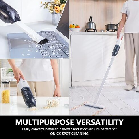 Handheld Vacuum Cordless, Car Vacuum Cleaner Rechargeable, Extendable Portable Hand Vacuum 12000Pa Suction Power 25 min Long Runtime with 2 in 1 Crevice Tool Floor Brush for Home Car Hardwood Floor in Saudi Arabia