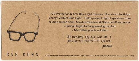 Rae Dunn "BELLA Blue Light Blocking Reading Glasses w/SEE BEAUTY Signature Font in Saudi Arabia