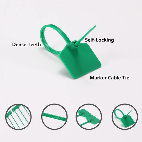 Color Cable Ties, Nylon Cable Marker Ties with Label, Self-Locking Written-on Cable Mark Ties 6 in for Cabling, Ethernet Wire Marking Label- Blue/ 100pcs in Saudi Arabia
