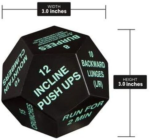 Exercise Dice for Home Fitness, Gym Workouts, WOD, Bodyweight HIIT, and Sports Training - 3 Inches in Diameter in Saudi Arabia