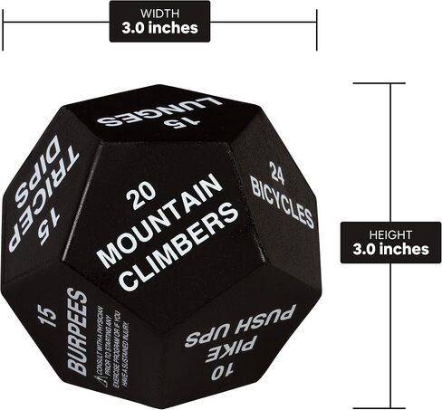 Exercise Dice for Home Fitness, Gym Workouts, WOD, Bodyweight HIIT, and Sports Training - 3 Inches in Diameter in Saudi Arabia