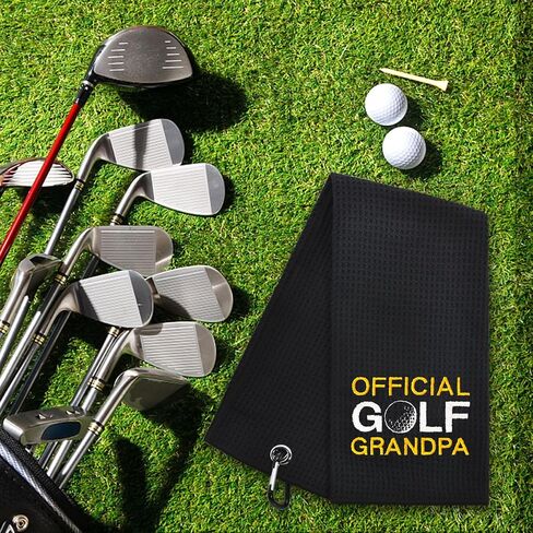 Official Golf Grandpa Embroidered Golf Towel, Grandpa Golf Towel, Golf Accessories for Men, Golf Gift for Grandpa, Birthday for Grandpa Golf Fan, Retirement Gift for Grandpa in Saudi Arabia