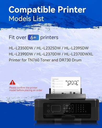خرطوشة حبر متوافقة مع طبل LemeroUexpect لاستبدال Brother TN760 TN-760 TN730 DR-730 لطابعة MFC-L2710DW HL-L2370DW HL-L2350DW DCP-L2550DW MFC-L2750DW (2 حبر + 1 طبل، 3 عبوات) in Kuwait