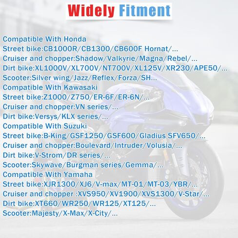 مرايا المقود للدراجات النارية 8 مم / 10 مم مستطيلة سوداء للدراجات النارية مرايا جانبية للرؤية الخلفية متوافقة مع كاواساكي سوزوكي ياماها كروزر تشوبر in Kuwait