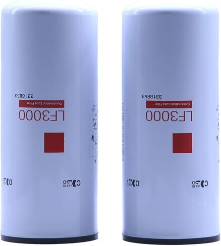 2 Pack of LF3000 Oil Lube Filter Replaces 3318853, 3825970, P553000, 51748, 143115, 9703112, BD103, BD324, LFP3000, 51748XD Fits Cummins ISL9, L9, ISC8.3, N14, M11 Diesel Engines in Saudi Arabia