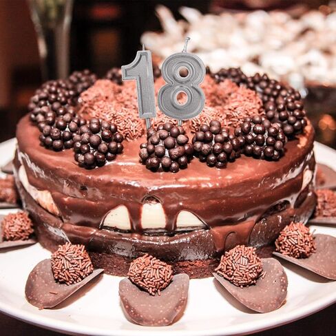 LUTER Silver Glitter Happy Birthday Cake Candles Number Candles Number 5 Birthday Candle Cake Topper Decoration for Party Kids Adults (Number 5) in Saudi Arabia