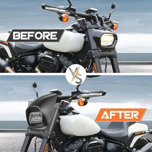 غطاء هدية أمامي أسود متوافق مع سوفتيل فات بوب FXFB FXFBS M8 2018-2023 كشافات أمامية للرأس قلنسوة in Kuwait