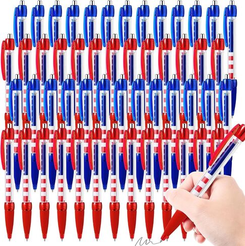 Ctosree 100 Pcs 4th of July Pens USA Patriotic Themed Pens American Flag Independence Day Gift Gel Ink Retractable Ballpoint Pens for Writing and Signing School Office Supplies Party Decor Favor in Saudi Arabia