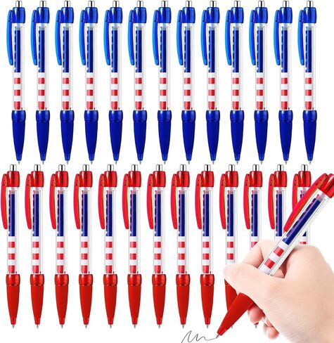 Ctosree 100 Pcs 4th of July Pens USA Patriotic Themed Pens American Flag Independence Day Gift Gel Ink Retractable Ballpoint Pens for Writing and Signing School Office Supplies Party Decor Favor in Saudi Arabia