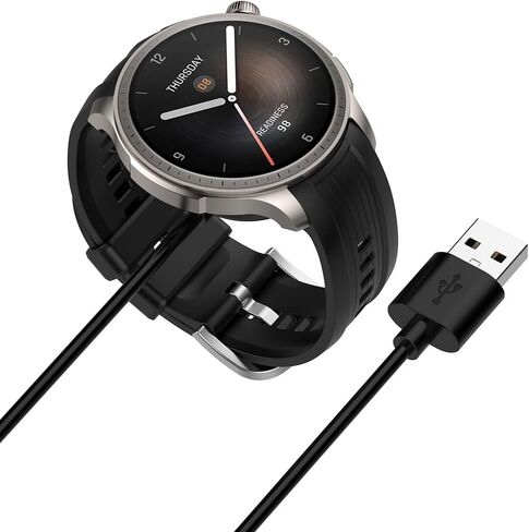 Replacement Charger Intended for Amazfit Balance Charger 3.3ft USB Cable Cord Portable Charging Stand Station Dock for Amazfit Balance Watch Charger (Black,2PACKS) in Saudi Arabia
