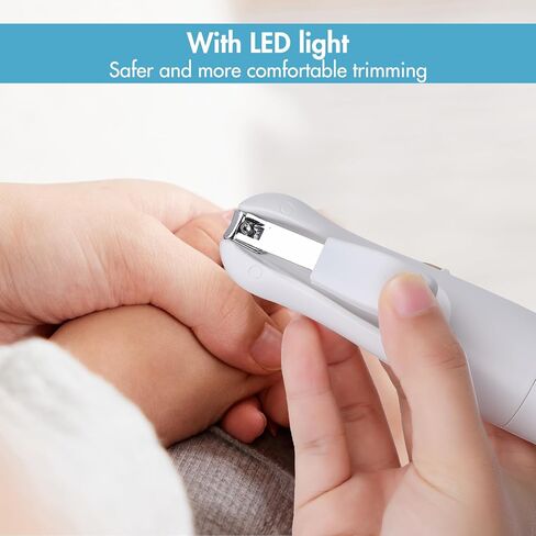 ماكينة تشذيب أظافر الأطفال الكهربائية، قابلة لإعادة الشحن مع مبرد أظافر خفيف، منخفض الضوضاء للأطفال حديثي الولادة، تعديل 4 سرعات، يتضمن 6 رؤوس جلخ، مقص أظافر الأطفال in Kuwait
