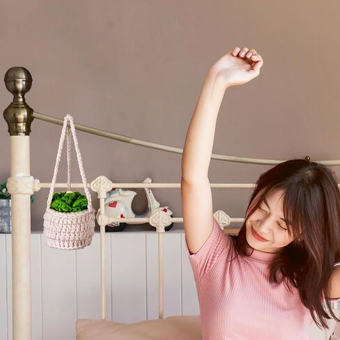 Crochet Car Air Freshener 12ml Empty Refillable Glass Perfume Bottles Car Diffuser Bottle Perfume Bottle Refillable Car Air Freshener Pendant with Cute Potted Plants Car Mirror Hanging Accessories in Kuwait