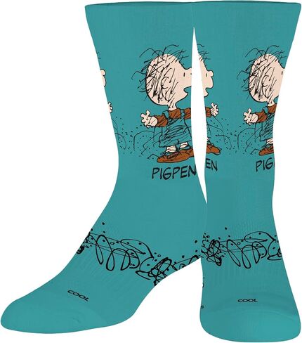 Odd Sox - جوارب رائعة، خنزير صغير، شريط كوميدي من الفول السوداني، هدية ممتعة لشخصية تشارلي براون، للكبار in Saudi Arabia