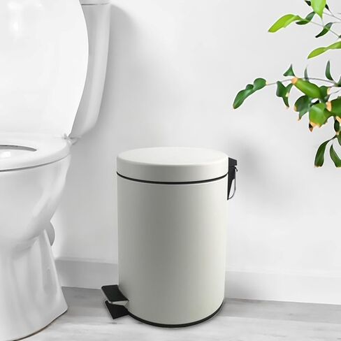Mason Stainless Steel Metal Soft Close Step Can with Removable Inner Bucket, 5 Liters/ 1.3 Gallon Wastebasket for Bathroom, Bedroom, Kitchen, Office, Chrome in Saudi Arabia
