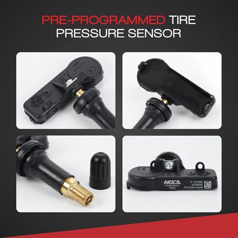 MOCA 4pcs 433MHz Tire Pressure Monitoring System (TPMS) Sensor Kit fits for Chrysler 300 Town & Country, For Dodge Challenger Charger Durango, For Jeep Grand Cherokee, For Ram, And More, 68406537AA in Saudi Arabia