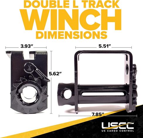 US Cargo Control Standard Sliding Winch for Double L Tracks (5-Pack), 4 Inch Winch Holds Up to 20 Feet of Webbing, Slides to Any Position for Winch Control, 5,500 LBS Working Load Limit in Saudi Arabia