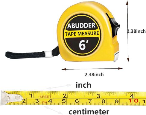 شريط قياس صغير، 6 أشرطة قياس، شريط قياس سهل القراءة قابل للسحب بقياس متري وبوصة، شريط قياس ذاتي القفل بطول 6 أقدام in Kuwait