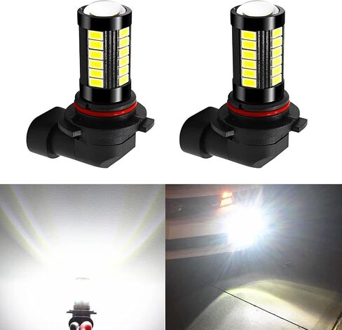 مصابيح الضباب LED فائقة السطوع H8 H11 أو DRL، 6500K أبيض H8 H11 استبدال مصابيح مضادة للضباب الساطعة، 2800 لومن 5730-33SMD 12 فولت مصابيح LED تعمل بالتوصيل والتشغيل، عالمية للسيارة والشاحنات وسيارات الدفع الرباعي in Saudi Arabia