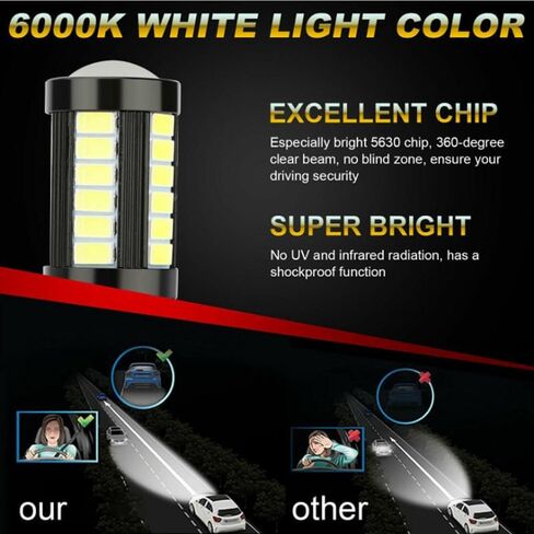 مصابيح الضباب LED فائقة السطوع H8 H11 أو DRL، 6500K أبيض H8 H11 استبدال مصابيح مضادة للضباب الساطعة، 2800 لومن 5730-33SMD 12 فولت مصابيح LED تعمل بالتوصيل والتشغيل، عالمية للسيارة والشاحنات وسيارات الدفع الرباعي in Saudi Arabia
