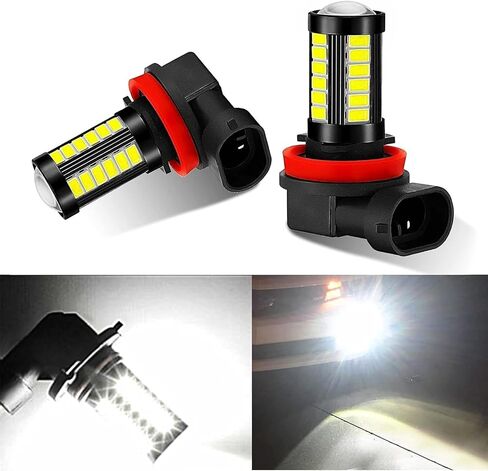 Super Bright H8 H11 LED Fog Lights Bulbs or DRL，6500K White H8 H11 Bright Anti-fog Lights Replacement,2800 Lumens 5730-33SMD 12V Plug and Play Power LED Bulbs, Universal for Car, Truck, SUV in Saudi Arabia