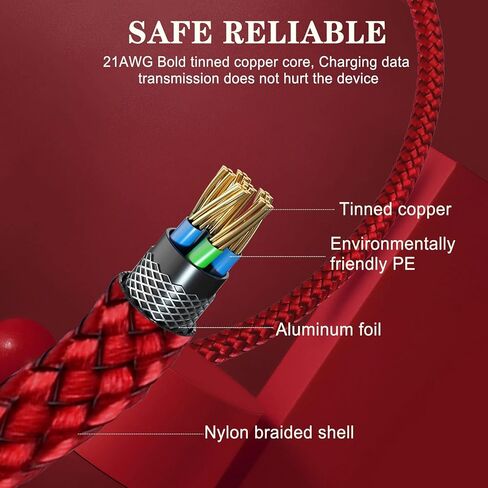 سلك شاحن iPhone سريع، كابل شحن iPhone [معتمد من MFi] 3 حزم كابل USBC إلى Lightning لهاتف iPhone 10FT، كابل Lightning سريع لهاتف iPhone 14/14Plus/13/13Pro/12MiNi/11/XS/XR/SE، AirPods in Kuwait