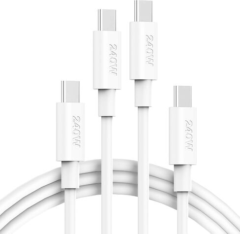 كابل USB C إلى USB C بقوة 240 واط بطول 6.6 أقدام، سلك شاحن USB-C من النوع C شحن سريع لجهاز MacBook Pro MacBook Air، iPad Pro 13 12.9 11 بوصة، iPad Air 5 4، Mini 6، iPhone 15/15Pro، Pixel، Samsung in Saudi Arabia