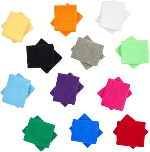 Mallofusa 12 Pairs Colorful Wrist Sweatbands Athletic Cotton Terry Cloth Wristbands for Gym Sports in Saudi Arabia