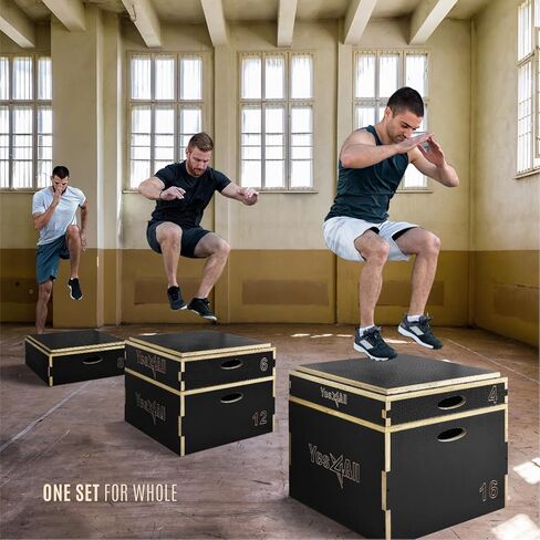 Yes4All 3 In 1 Wooden Plyo Box, Plyometric Box Platform For Jump Training, Jump Boxes For Home Gym Exercise And Outdoor Workout in Saudi Arabia