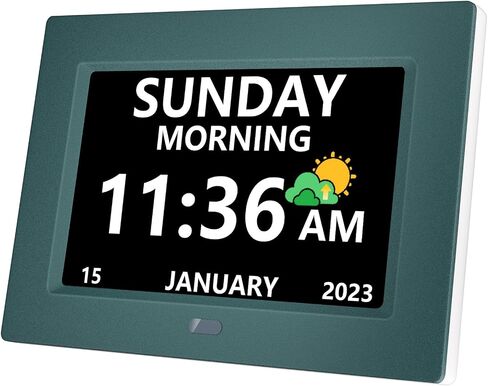 7 Inch Digital Clock with Day and Date for Elderly Alzheimer's Dementia Clock Customizable Alarms and Medicine Reminders 3 Display Modes Large Font Digital Alarm Clock for Seniors Black in Saudi Arabia