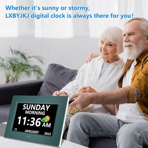 7 Inch Digital Clock with Day and Date for Elderly Alzheimer's Dementia Clock Customizable Alarms and Medicine Reminders 3 Display Modes Large Font Digital Alarm Clock for Seniors Black in Saudi Arabia