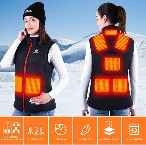 DOACE سترة ساخنة للنساء، سترة التدفئة الكهربائية الذكية القابلة لإعادة الشحن، البطارية غير المدرجة، M in Kuwait