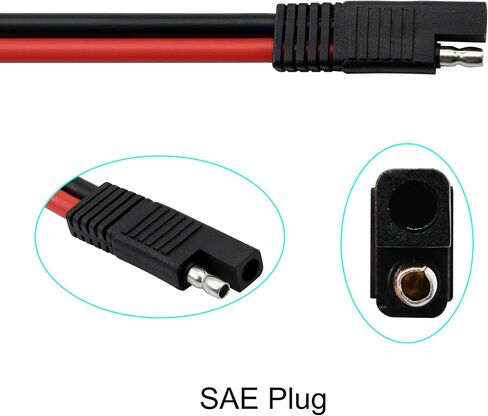 كابل GINTOOYUN EC5 إلى SAE، قابس EC5 F/M إلى موصل SAE سلك كابل السيارات 10AWG لبطاريات الألواح الشمسية لمحرك السيارة (EC5 أنثى + EC5 ذكر) in Saudi Arabia