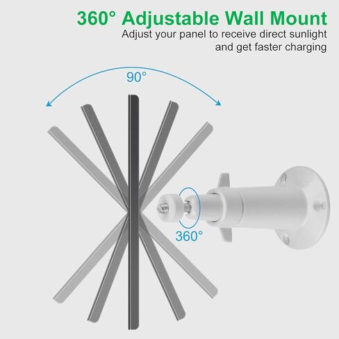 3 قطع من شاحن الألواح الشمسية متوافق مع Arlo Essential Spotlight/XL Spotlight فقط، كابل شحن طاقة بطول 16.5 قدم Micro USB، إطار من سبائك الألومنيوم مقاوم للطقس IP66 فضي (ليس للجيل الثاني/2K) in Kuwait