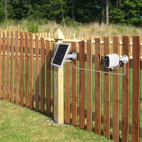 3 قطع من شاحن الألواح الشمسية متوافق مع Arlo Essential Spotlight/XL Spotlight فقط، كابل شحن طاقة بطول 16.5 قدم Micro USB، إطار من سبائك الألومنيوم مقاوم للطقس IP66 فضي (ليس للجيل الثاني/2K) in Kuwait