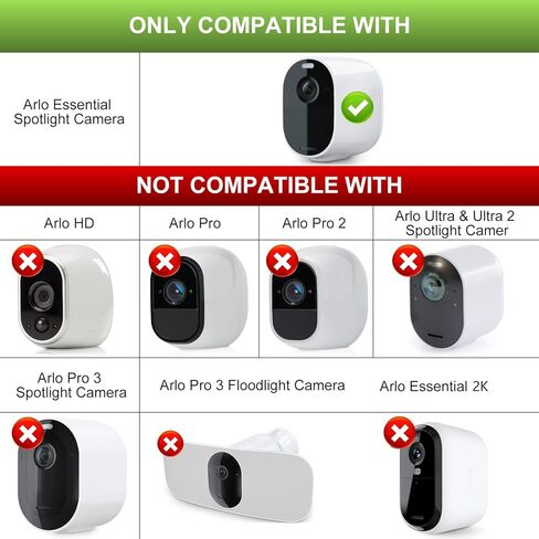 3 قطع من شاحن الألواح الشمسية متوافق مع Arlo Essential Spotlight/XL Spotlight فقط، كابل شحن طاقة بطول 16.5 قدم Micro USB، إطار من سبائك الألومنيوم مقاوم للطقس IP66 فضي (ليس للجيل الثاني/2K) in Kuwait