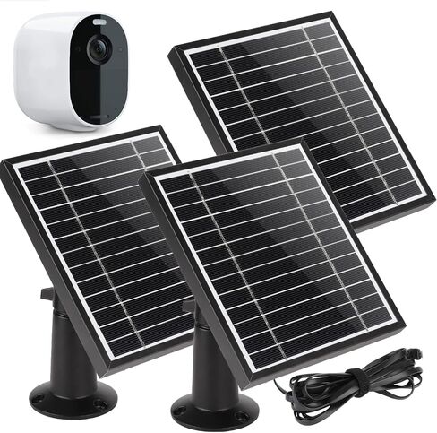 UYODM 3 Pack Solar Panel Charger Compatible with Arlo Essential Spotlight/XL Spotlight Only, 16.5ft Power Charging Cable Micro USB, IP66 Weatherproof Aluminum Alloy Frame Silver (Not for 2K/2nd Gen) in Saudi Arabia