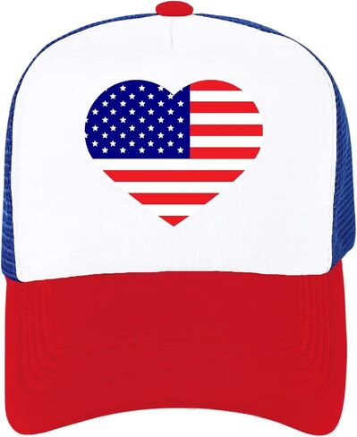 American Flag Hat 4th of July Trucker Hat USA Merica Baseball Cap US Patriotic Snapback Hats for Men Women in Saudi Arabia