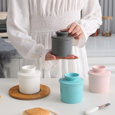 French Butter Crock for Counter With Water Line French Butter Dish for Counter (light green) in Saudi Arabia
