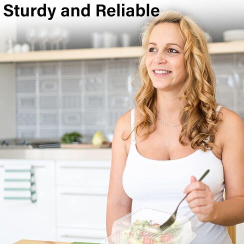 حاويات بلاستيكية مربعة شفافة من MT Products مع غطاء مفصلي - حاويات حلوى ضحلة للاستعمال مرة واحدة مقاس 12.7 سم × 12.7 سم × 6.35 سم - (عبوة من 40 قطعة) - صنع في الولايات المتحدة الأمريكية in Kuwait