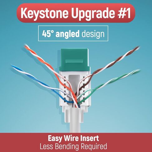 Everest Media Solutions 45Term - أداة إنهاء السرعة بزاوية 45 درجة - مع 20 حزمة من مقابس CAT6 بزاوية 45 درجة باللون الرمادي - تتوفر مقابس إضافية - (B0BCHGPDJW) in Kuwait