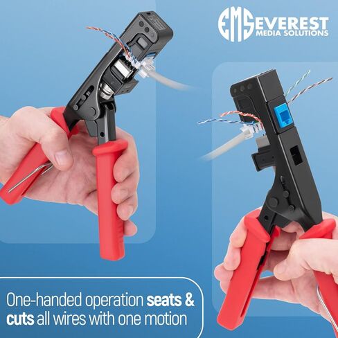 Everest Media Solutions 45Term - أداة إنهاء السرعة بزاوية 45 درجة - مع 20 حزمة من مقابس CAT6 بزاوية 45 درجة باللون الرمادي - تتوفر مقابس إضافية - (B0BCHGPDJW) in Kuwait