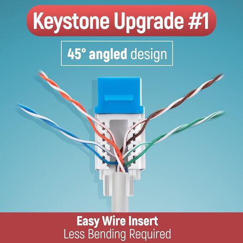 Everest Media Solutions 45Term - أداة إنهاء السرعة بزاوية 45 درجة - مع 20 حزمة من مقابس CAT6 بزاوية 45 درجة باللون الرمادي - تتوفر مقابس إضافية - (B0BCHGPDJW) in Kuwait