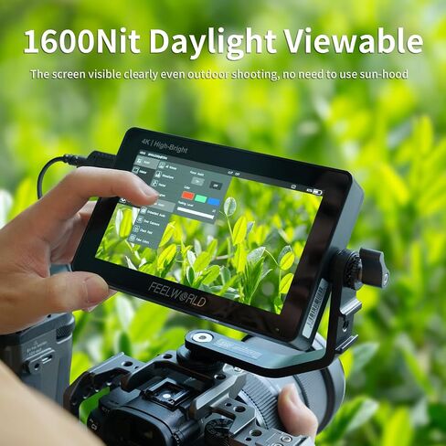 FEELWORLD F6 Pro 5.5 Inch 1600nits Touchscreen DSLR Camera Field Monitor 1920x1080,4K HDMI,3D LUT,External F970 Plate On Camera Video Monitor(with Battery,Charger, Carry Case Bundle) in Saudi Arabia