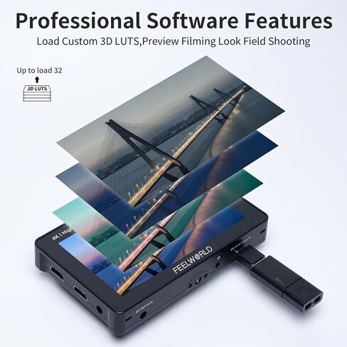 FEELWORLD F6 Pro 5.5 Inch 1600nits Touchscreen DSLR Camera Field Monitor 1920x1080,4K HDMI,3D LUT,External F970 Plate On Camera Video Monitor(with Battery,Charger, Carry Case Bundle) in Saudi Arabia