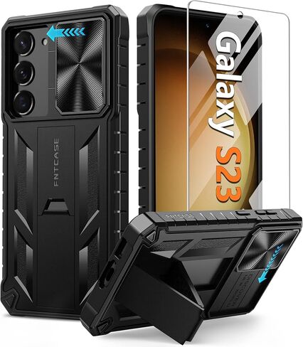 FNTCASE for Samsung Galaxy S23 Case: Military Grade Drop Proof Protection Rugged Protective Cell Phone Cover with Kickstand | Shockproof TPU Matte Textured Sturdy Bumper Cases for Galaxy S23 5G 6.1'' in Saudi Arabia