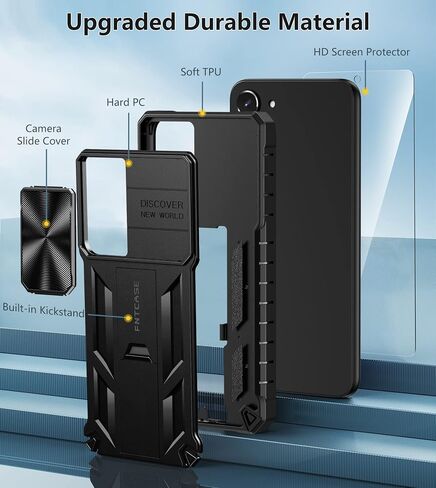 FNTCASE for Samsung Galaxy S23 Case: Military Grade Drop Proof Protection Rugged Protective Cell Phone Cover with Kickstand | Shockproof TPU Matte Textured Sturdy Bumper Cases for Galaxy S23 5G 6.1'' in Saudi Arabia