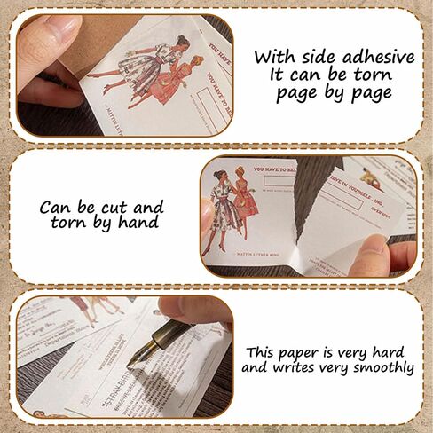 200 ورقة من ورق القصاصات العتيق، لوازم المجلات، ورق قصاصات القرطاسية الجمالية للكتابة والرسم، لوازم تزيين مذكرات السفر الفنية، ورق الحرف اليدوية in Kuwait