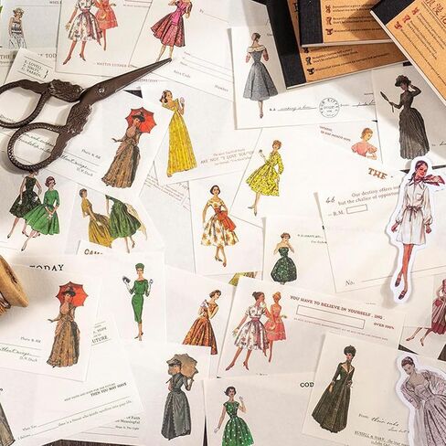 200 ورقة من ورق القصاصات العتيق، لوازم المجلات، ورق قصاصات القرطاسية الجمالية للكتابة والرسم، لوازم تزيين مذكرات السفر الفنية، ورق الحرف اليدوية in Kuwait