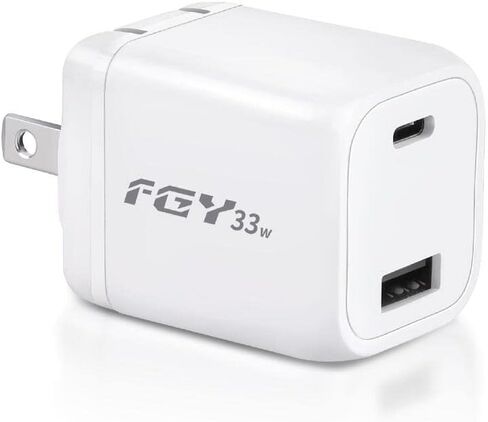 شاحن حائط USB C، شاحن سريع 30 وات GaN II ثنائي المنافذ، شحن سريع لأجهزة iPhone14/13/12/11/Pro Max/Pro/Plus/Mini، iPad Pro/Air/Mini، سلسلة Samsung Galaxy S22/S21 (أبيض ) in Kuwait