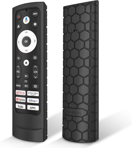 حافظة Fintie الواقية لجهاز التحكم عن بعد Hisense Voice Remote ERF3A90 لعام 2023، غطاء سيليكون خفيف الوزن وصديق للأطفال ومضاد للانزلاق ومقاوم للصدمات لجهاز Hisense A4 A6 U6 U7 U8 Series Google Smart TV Remote، أسود in Kuwait